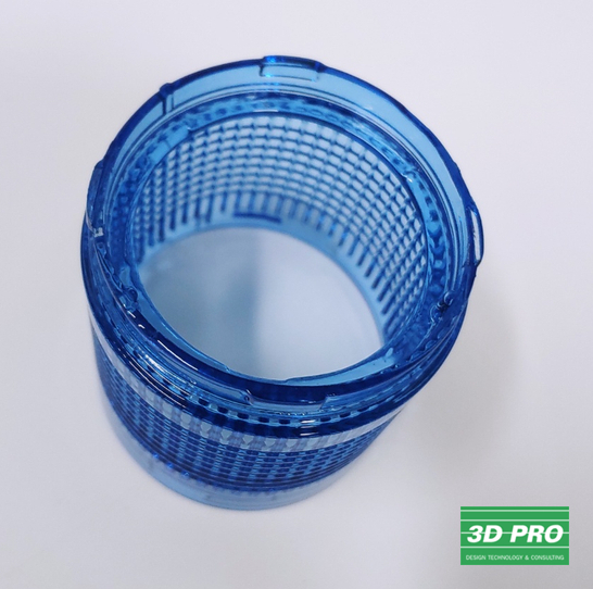 3D프린팅으로 아크릴 플라스틱 투명 소재에 블루 염색/3D프린팅 샘플 목업/대학생 졸업작품 SLA방식/ABS Like 레진/투명 염색/쓰리디프로/3D프로/3DPRO