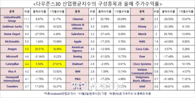 “46년만에 가장 많이 올랐다”...우량주 30개 모인 다우지수 들여다보니 “46년만에 가장 많이 올랐다”...우량주 30개 모인 다우지수 들여다보니