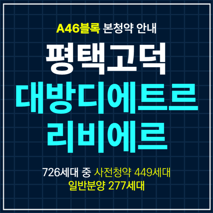  평택고덕 A46블록 디에트르 리비에르 본청약 공고안내