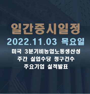  증시일정2022.11.03 목요일