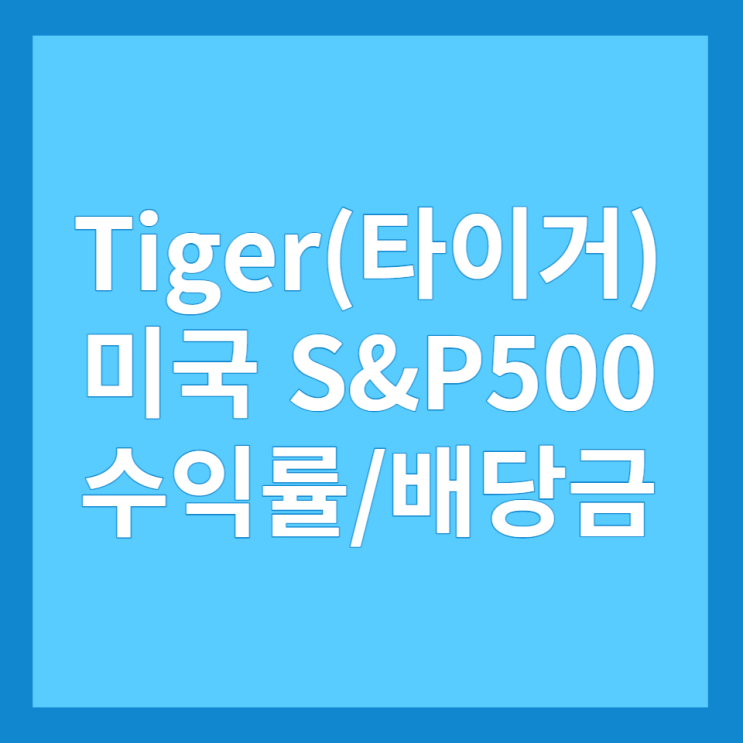 Tiger 미국S&P500 ETF 정보, 수익률, 배당금(분배금) 입금