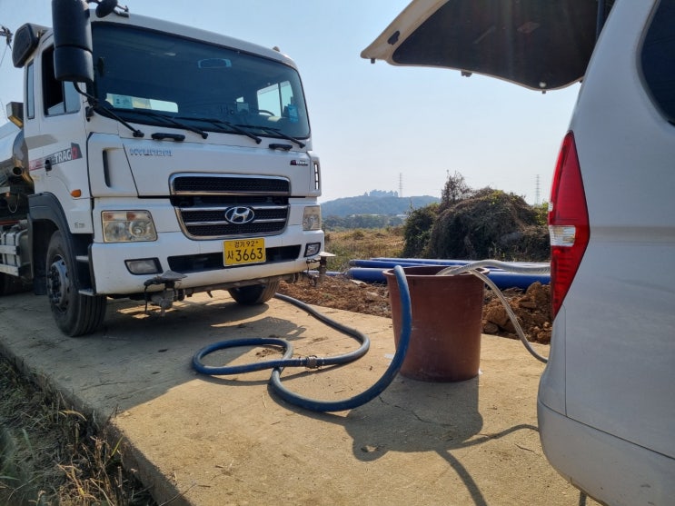  [대전물차 청정살수차] 수압검사 물공급 작업현장