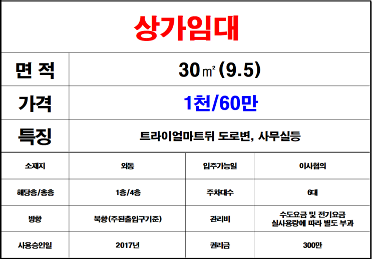  김해외동상가임대,부동산사무실임대,사무실임대