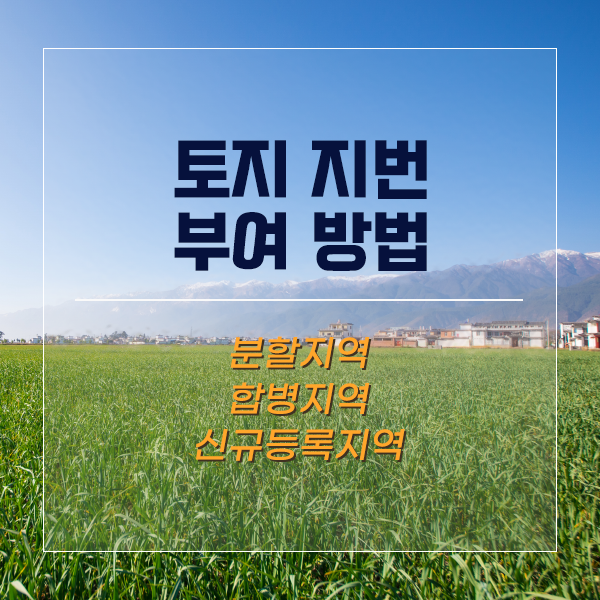  토지 지번 부여 방법 / 분할 지역, 합병 지역, 신규 등록지역