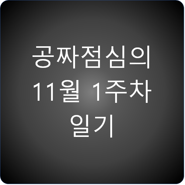 공짜점심의 11월 1주차 일기