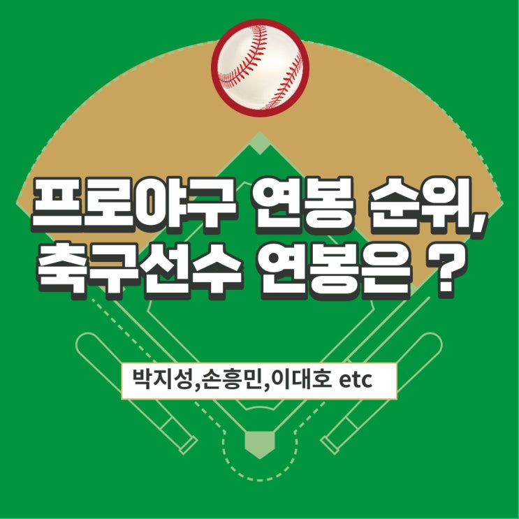 프로야구 연봉 순위, 축구선수 연봉은 ? (+박지성,손흥민,이대호)