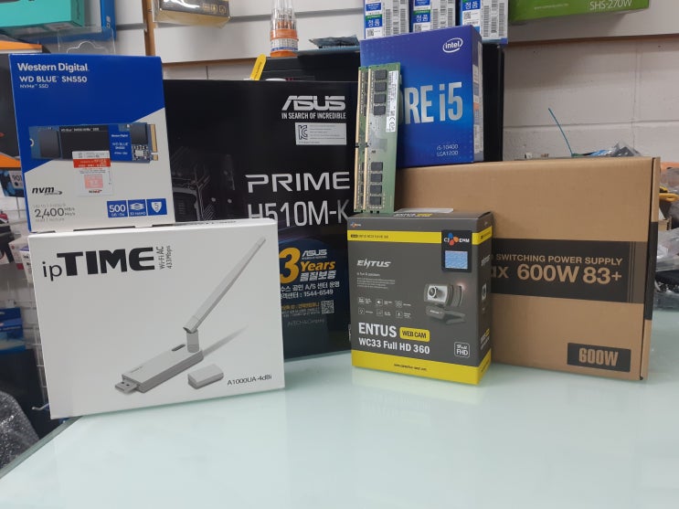  구래동 조립컴퓨터 i5 10400 내장그래픽 무선랜 화상캠 기능 업무용PC 배달 설치