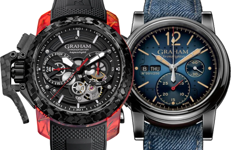  그레이엄 스켈레톤, 빈티지 워치 페이스 Graham Chronofighter Vintage aircraft, Graham Chronofighter Superlight Skeleton Black 