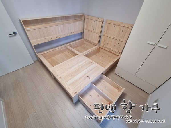 수납공간 끝판왕 편백나무 원목 킹사이즈 수납 침대 프레임 동대문 배송 후기. (feat. 킹사이....