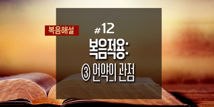  [복음해설] 12_복음적용 ③언약의 관점