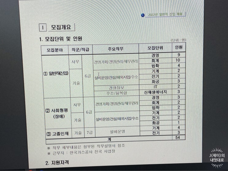  한국가스공사 채용 나의 준비 과정들
