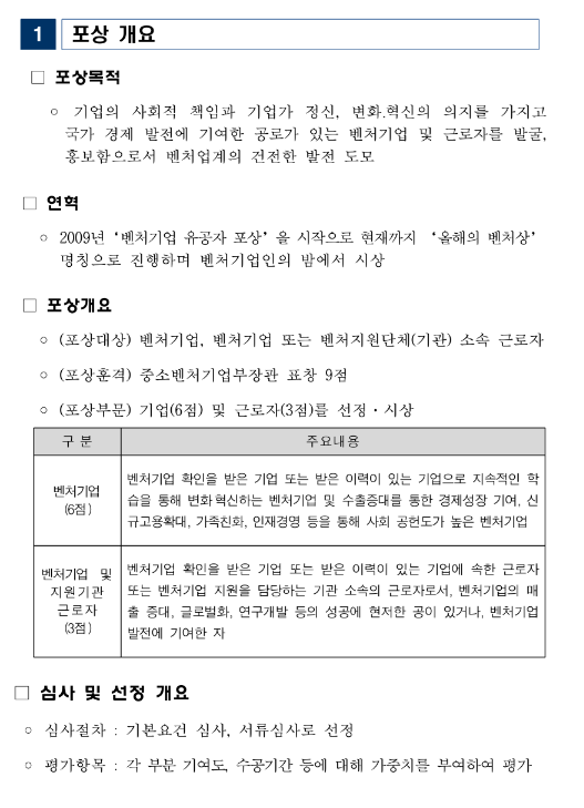 2022년 올해의 벤처상 포상 연장 공고 2022년 올해의 벤처상 포상 연장 공고