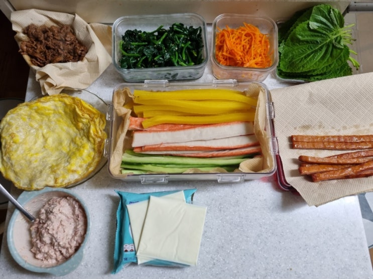  김밥만들기 소풍김밥싸기 집김밥이최고지