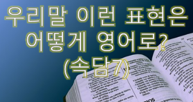  우리말 속담은 어떻게 영어로? (#7)
