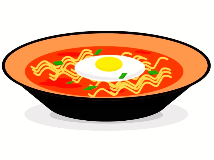  야식으로 라면 먹기