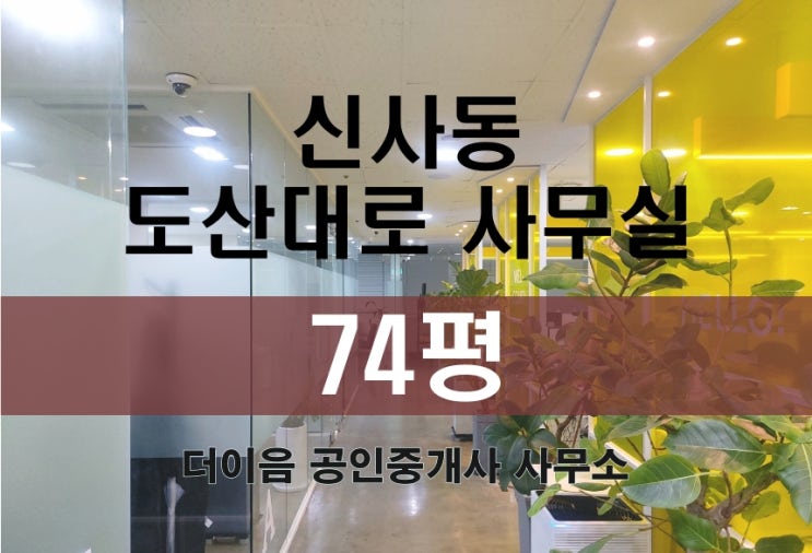  신사동 사무실 임대 70평대, 뷰가 멋진 을지병원사거리 사무실