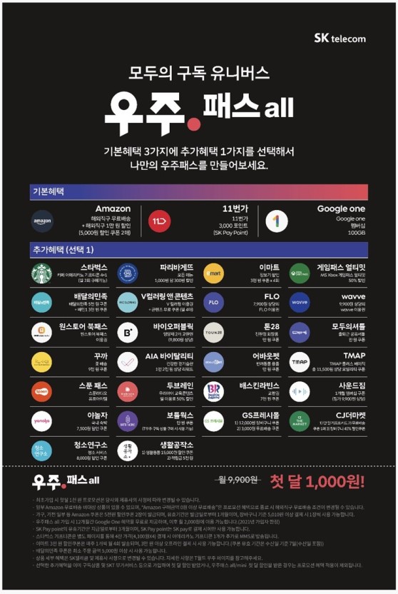  SKT 우주패스 ALL 혜택 총정리[1분 초간단 정리!]
