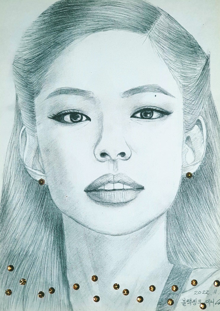  블랙핑크 제니 인물화 그림(3)완성