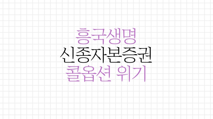 흥국생명 신종자본증권 콜옵션 사태 알아보기!