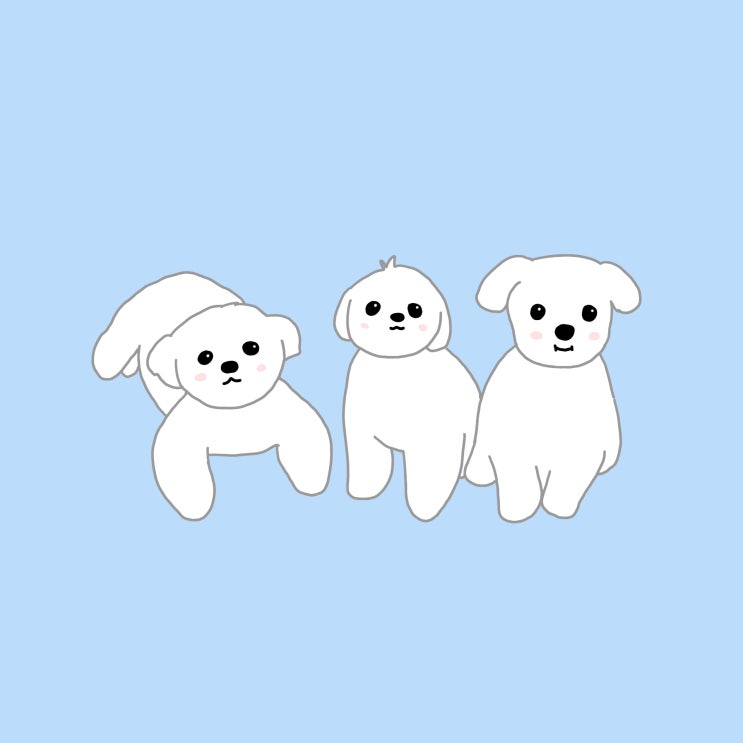  손그림) 말티즈 강아지 그림 그려봤어요.