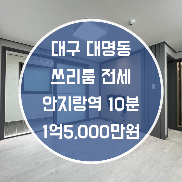  대구 남구 대명동 / 쓰리룸 전세 신축 안지랑역10분 엘리베이터 '조용한 곳에서 휴식을 취할수있는 집'