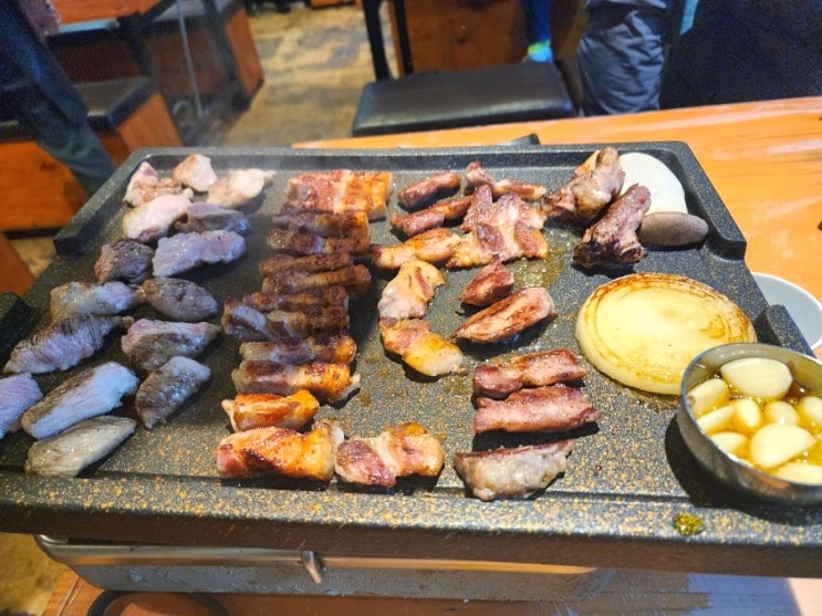  보라동맛집 하남돼지집 용인보라점 모듬한판 먹은 후기, 민속촌 고깃집
