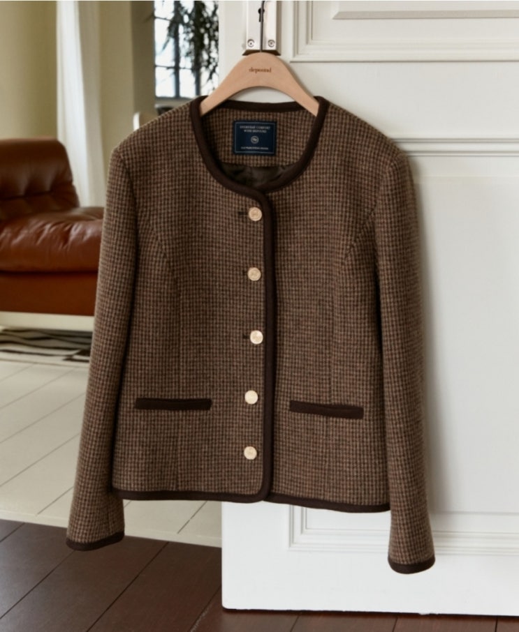  [리뷰] depuond드파운드 wool blend tweed jacket (brown check)