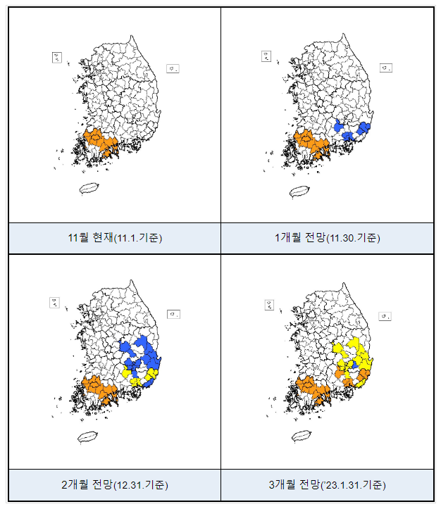 정부, 11월 가뭄 예·경보 발표_행정안전부