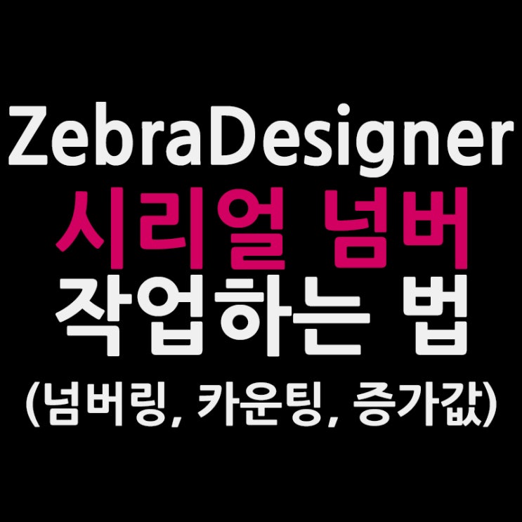 지브라 디자이너3(ZebraDesigner3) 시리얼 넘버 인쇄(넘버링, 카운팅, 증가 값)
