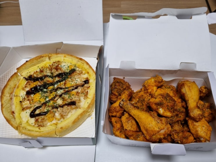  굽네치킨 고추바사삭+리코타&브리 시카고피자