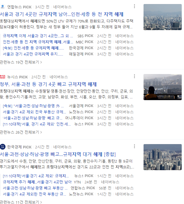  인천 세종 조정대상지역 해제 ..이제 남은건?