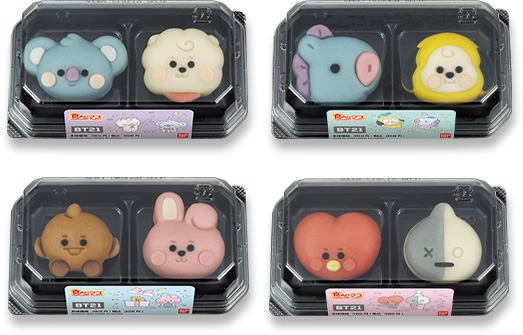  반다이 x 일본 패밀리마트 콜라보 BT21(BTS) 와가시 '타베마스(食べマス)'