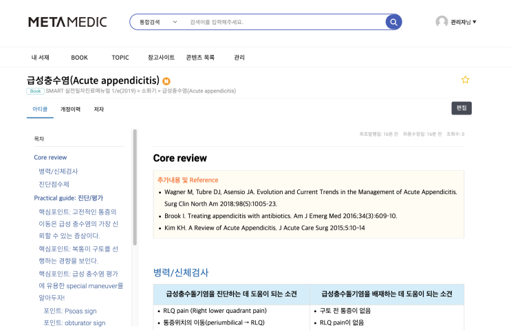  [실전진료] 급성충수염(Acute appendicitis) - 치료, abdominal pain, Cefaclor, Metronidazole, Acetaminophen