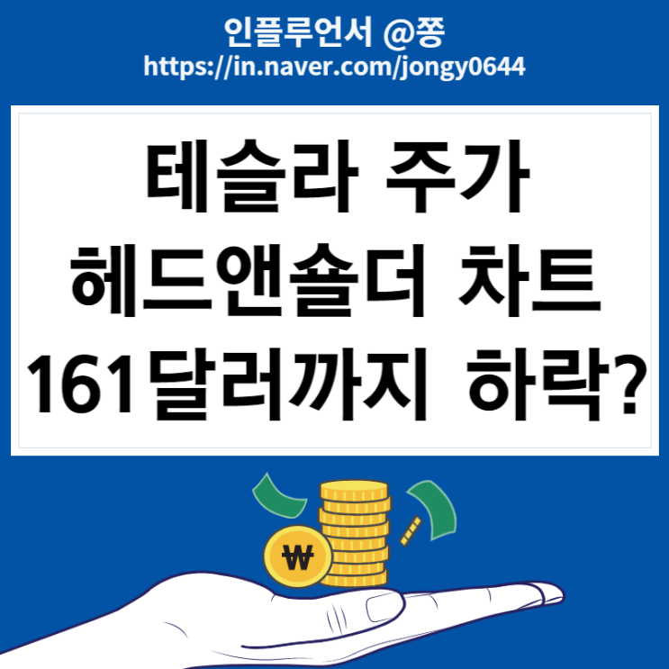 헤드앤숄더 테슬라 주식차트 보는법 (161달러까지 추가 하락 가능성?)