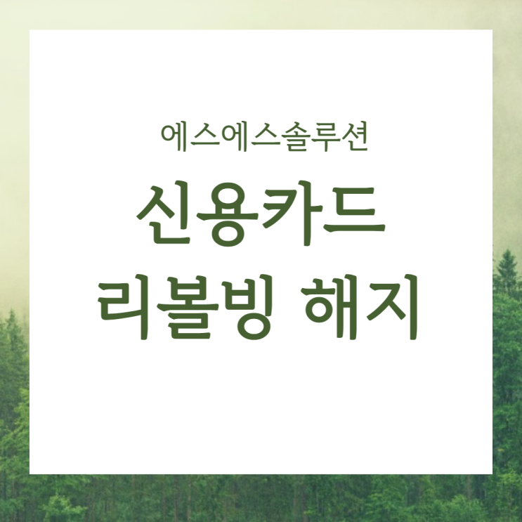  신용카드 리볼빙 단점과 해지하는 방법
