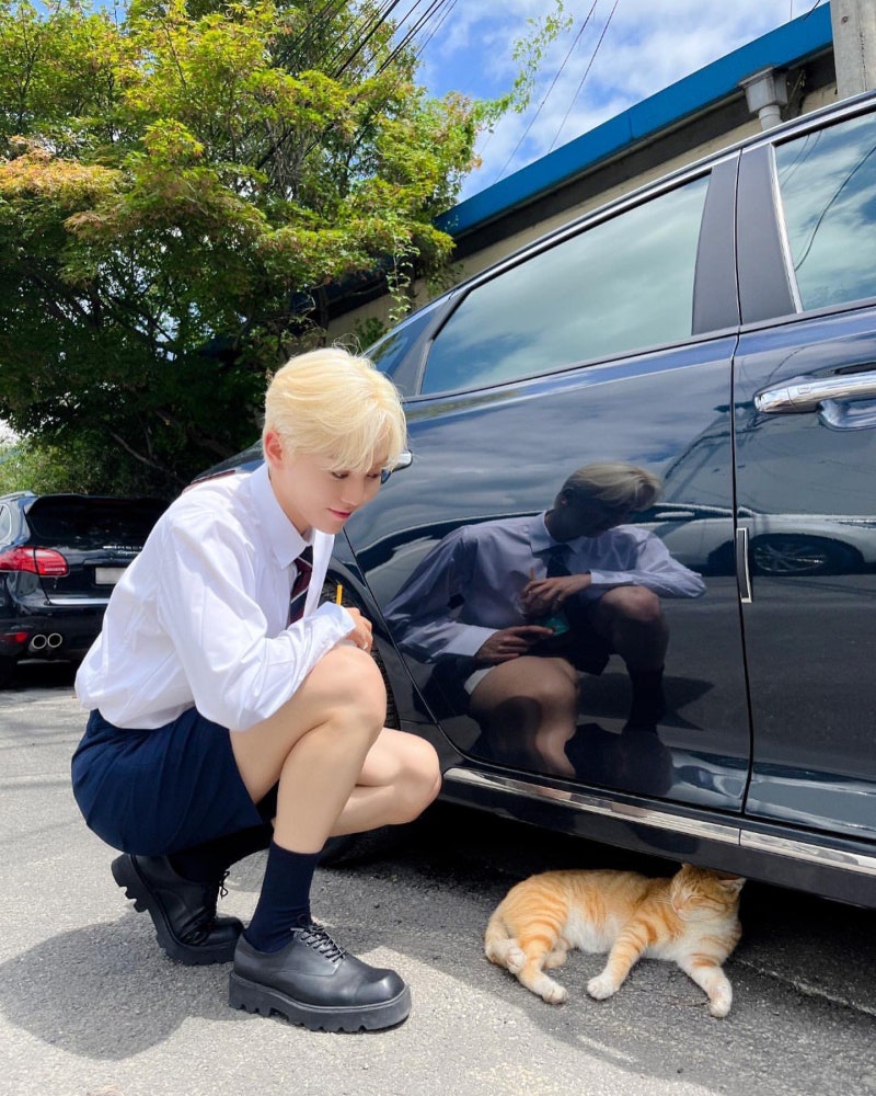 221110 SEVENTEEN Seungkwan's Instagram (Did you sleep well, meow.... Haa......)