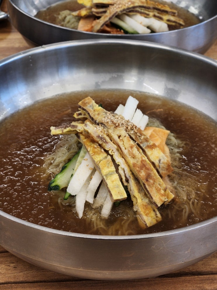  울산 북구 냉면 수면옥 송정점, 육전냉면에 돼지갈비 서비스 굿