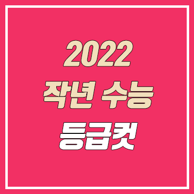 2022 수능 확정 등급컷 (원점수, 표준점수, 절대평가 등급별 비율)