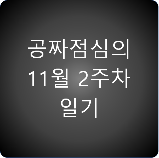 공짜점심의 11월 2주차 일기