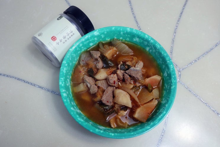  고체육수 예찬원 가마솥육수 멸치육수로 김치찌개 뚝딱