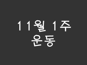  [블챌] 11월 1주 운동