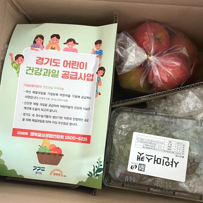  경기도 가정보육 어린이 건강과일 꾸러미