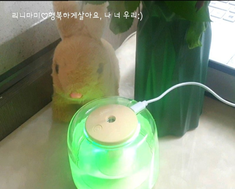 다이소 가습기 필터 인테리어 LED 무드등 분위기 연출 굿~♡