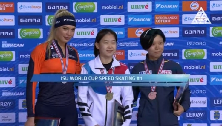 김민선, 빙속 <b>월드컵</b>대회<b>500m 금메달</b>