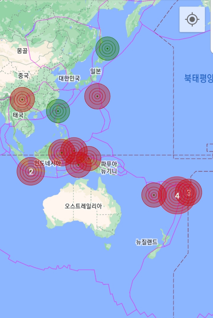  세계지진발생현황(2022년11월13일)