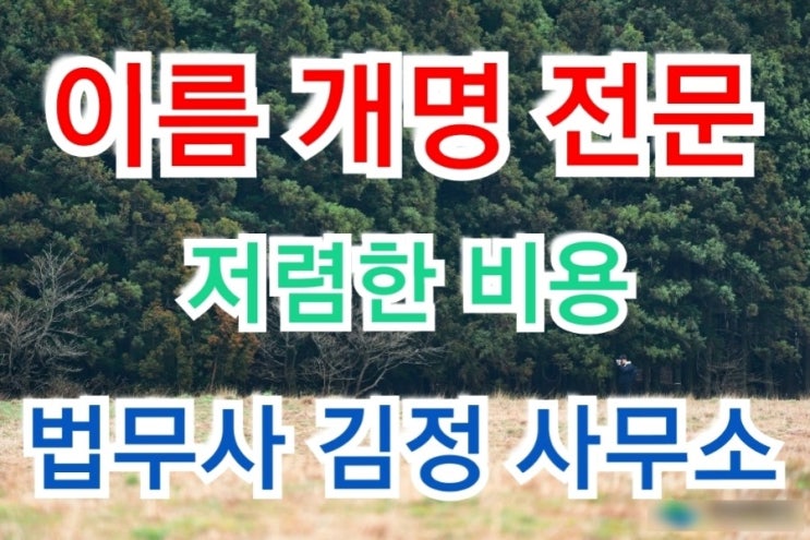  삼척, 강릉 이름 개명 전문 법무사