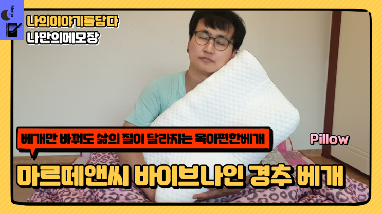  베개만 바꿔도 삶의 질이 달라지는 목이 편한 마르떼앤씨 바이브나인 경추베개