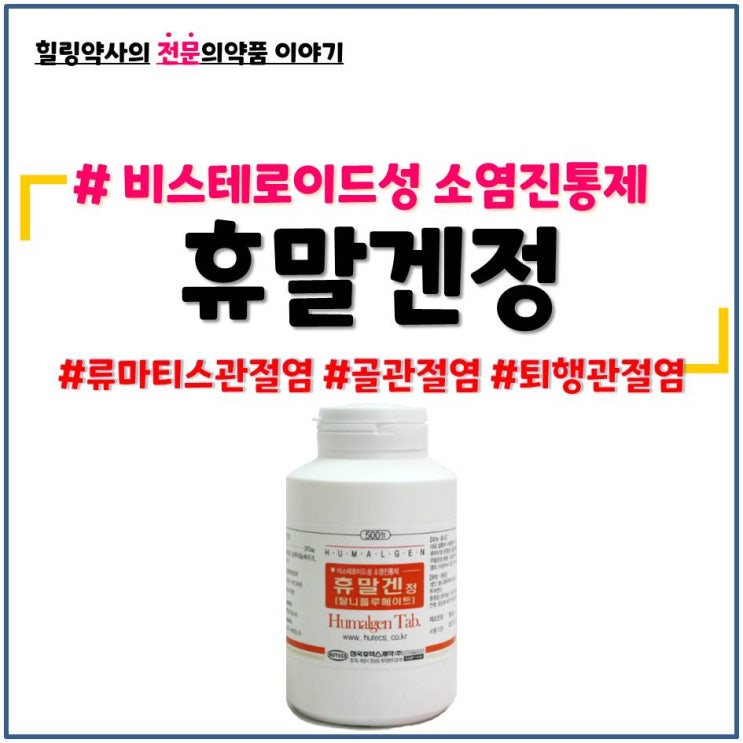  휴말겐정 류마티스 관절염 골관절염 소염진통제 성분 사용법 금기 주의사항 부작용 소말겐 탈니플루메이트