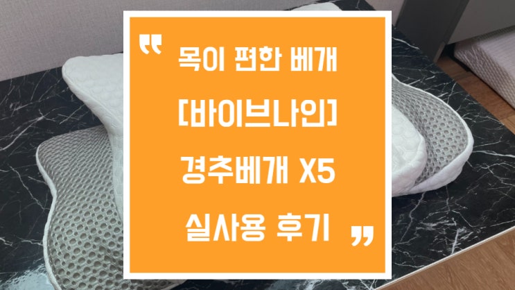 목이편한베개, 바이브나인 경추베개 X5 사용 중입니다