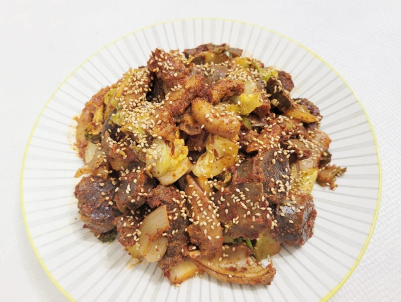 집에서 간단한 맥주안주 순대곱창볶음 레시피